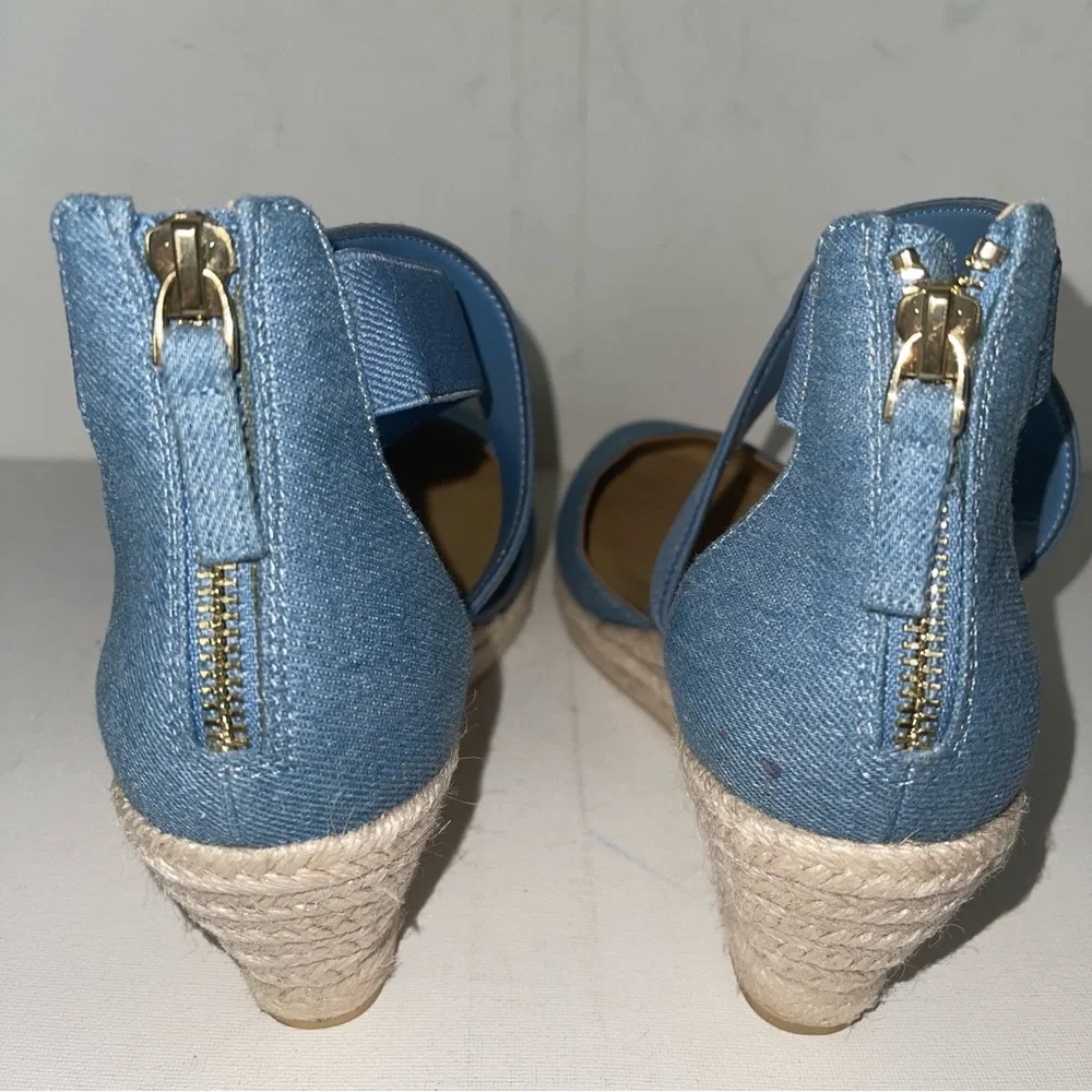 Talbots‎ LYNDSAY D'ORSAY ESPADRILLE WEDGES - DENIM